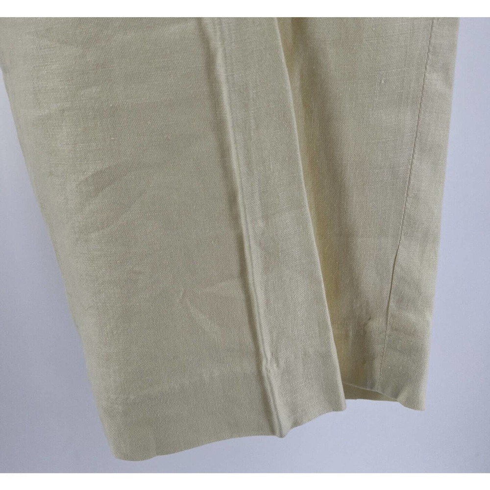 Gap Womens Linen Pants Pale Yellow High Rise Wide Leg Cropped Size 6 - Picture 5 of 7